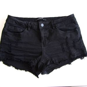 Angel Kiss Size 9 Black Ripped Jean Shorts